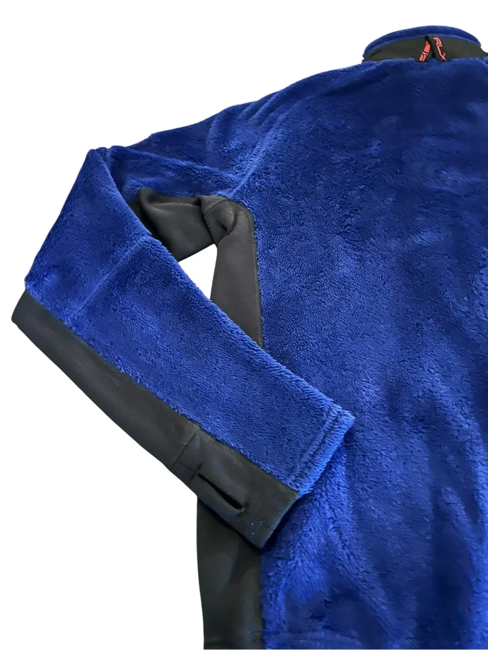 RLX Ralph Lauren Men’s Navy Blue & Black Fleece Racing Jacket SZ Large